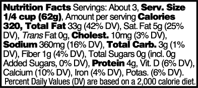 Basil Pesto Sauce - Nutrition Facts