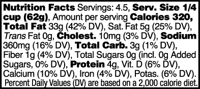 Basil Pesto Sauce Family Size - Nutrition Facts
