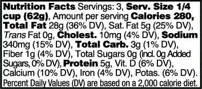 Superfood Pesto Sauce - Nutrition Facts