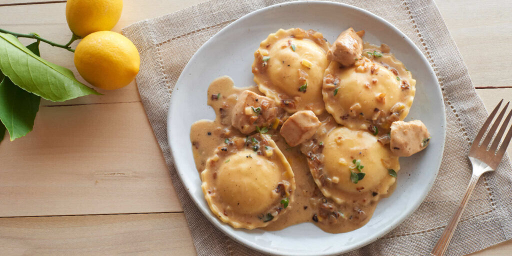 Organic Spinach & Cheese Ravioli with Lemon Thyme Chicken